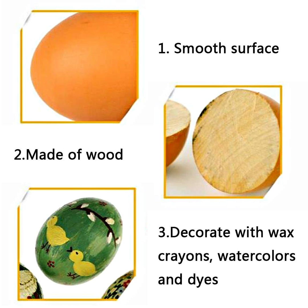 6Pcs Easter Eggs Wooden Brown Fake Nest Eggs for Craft Decorate Get hens to Lay Eggs Chicken Coop Accessories