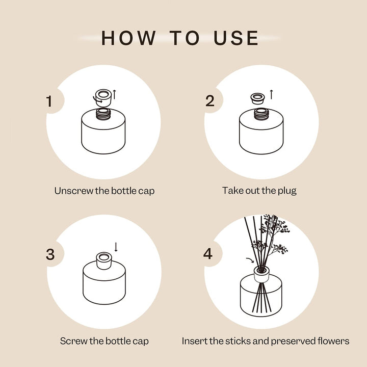 Cocorrína Premium Reed Diffuser Set with Preserved Baby&#39;s Breath &amp; Cotton Stick Lavender Thyme | 6.7oz Scent Fragrance Lavender Oil Diffuser for Bedroom Bathroom Home Décor