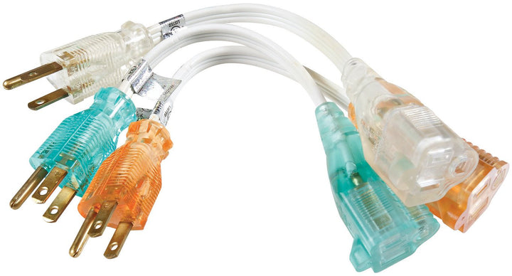 6991 Power Strip Liberator, 8-Inch Extension Cord, 3-Pack