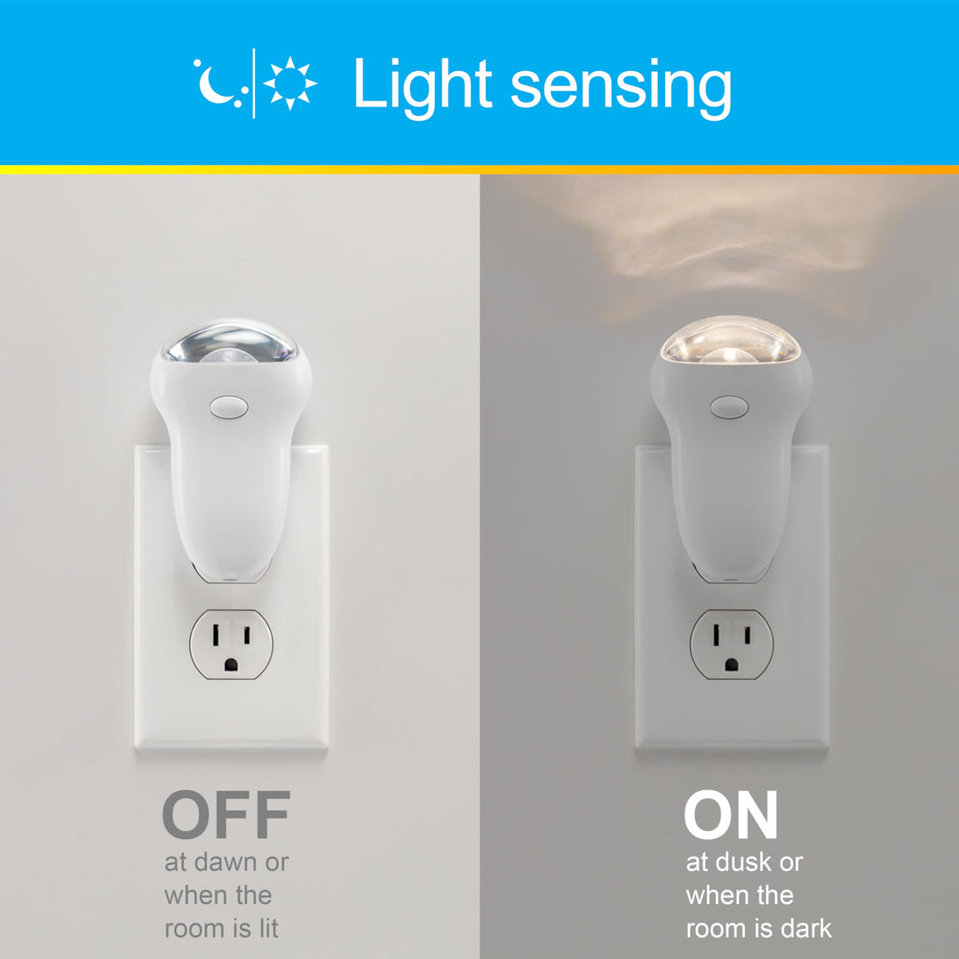 GE 3-in-1 LED Power Failure Night Light, Emergency Flashlight, Plug-In, Rechargeable, Light Sensing, Auto On/Off, Foldable Plug, Soft White, Hurricane, Storm, Tornado, Glossy White Finish, 11281