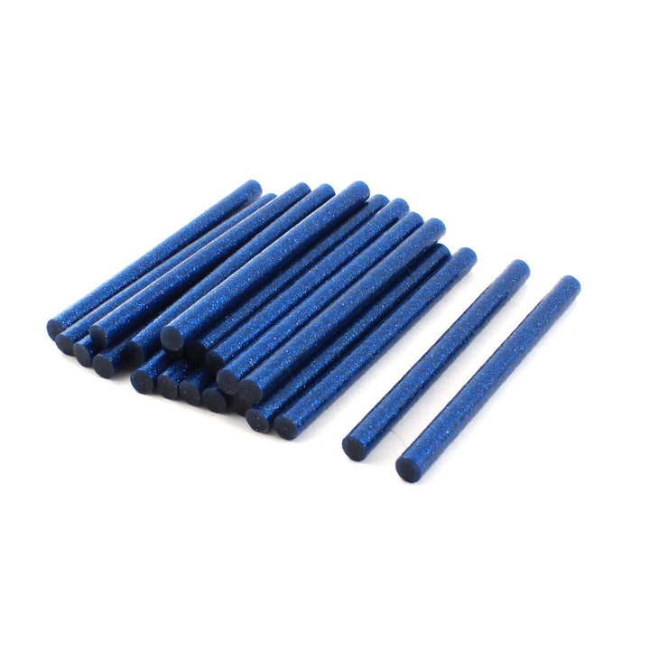 20 Pcs 7mm Dia Blue Glitter Electric Gun Hot Melt Glue Stick 100mm