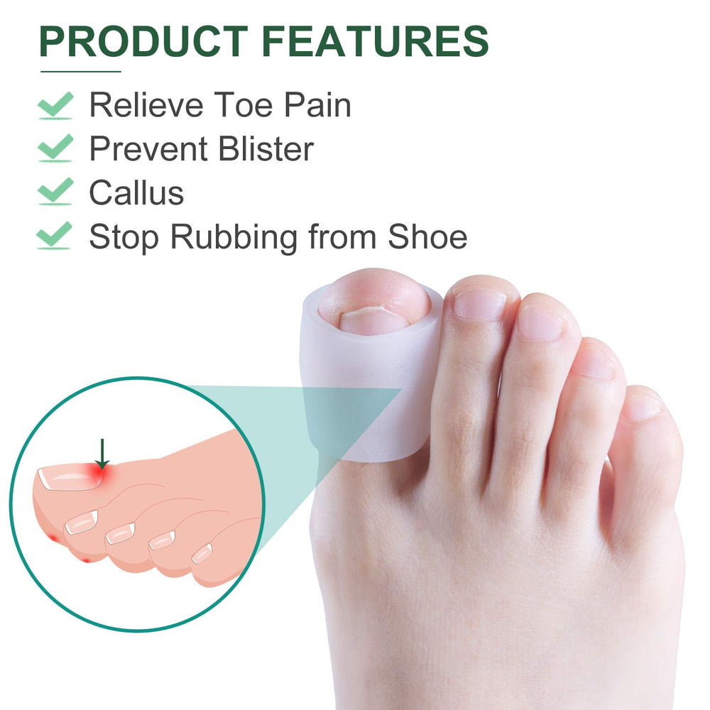 Povihome 10 Pack Big Gel Toe Sleeves, Big Toe Protector