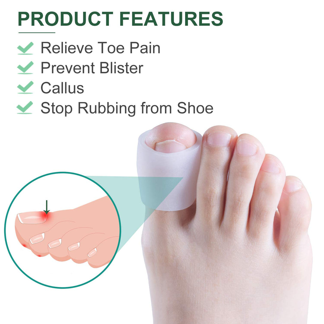Povihome 10 Pack Big Gel Toe Sleeves, Big Toe Protector