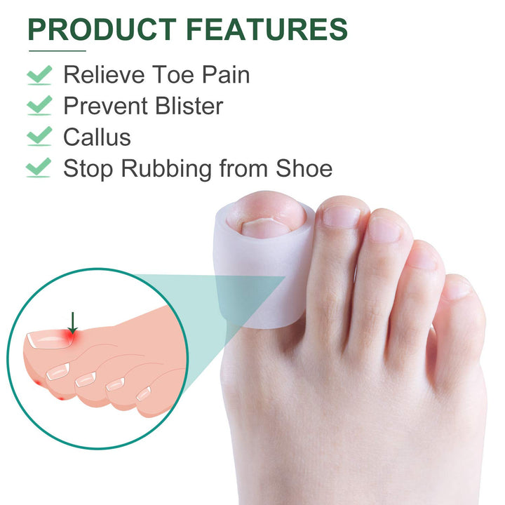 Povihome 10 Pack Big Gel Toe Sleeves, Big Toe Protector