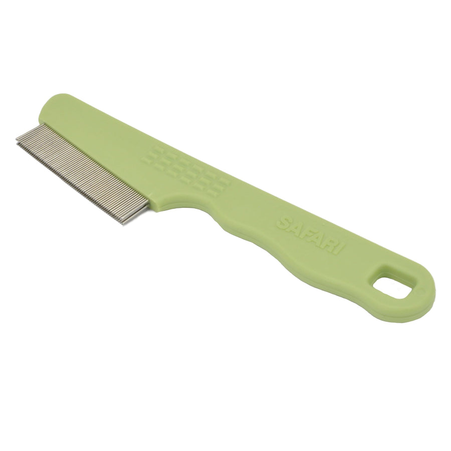 Pet Safari Double Row Comb - Helps Dry Skin - For Flea Prevention and Detection in Pets with Short and Long Hair