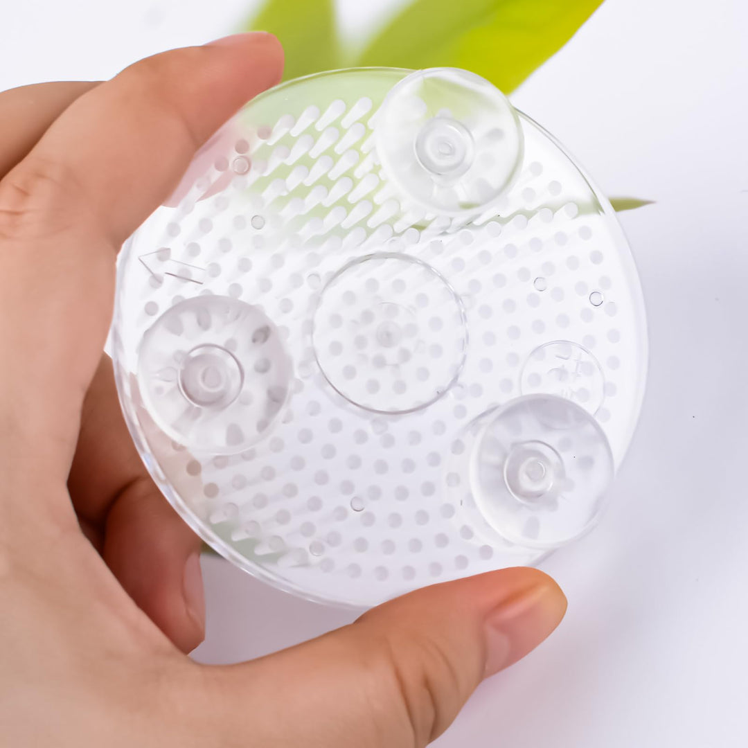 Flower Frog, 2 Pcs Round Clear Plastic Ikebana Kenzan Frog Japanese Flower Holder with 3 Suckers for DIY Flower Craft