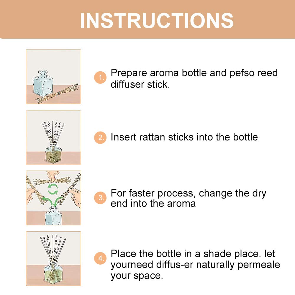 100PCS Reed Diffuser Sticks-Natural Rattan Wood Sticks Reed diffusers-Reed Sticks-Replacement for Aroma Fragrance reeds for Essential Oil diffusers Refills (7*3mm Primary Color)