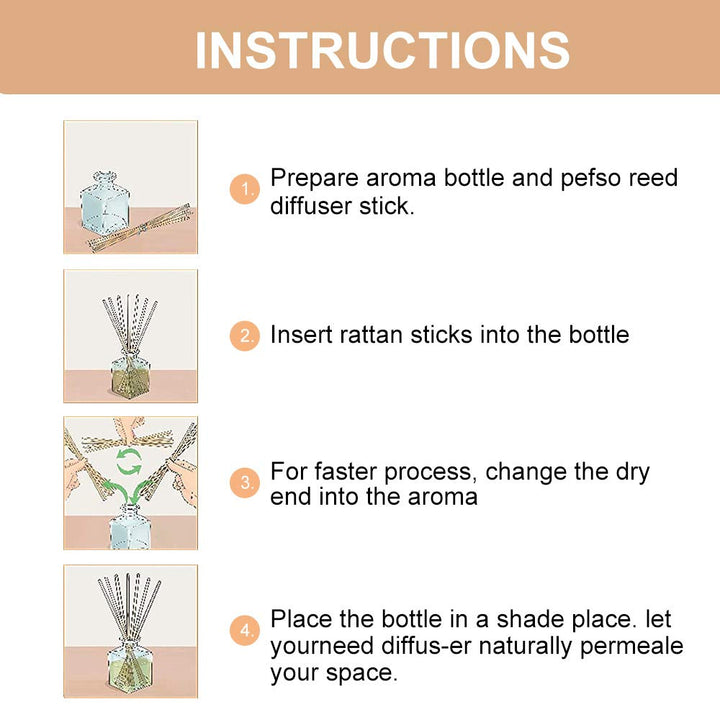 100PCS Reed Diffuser Sticks-Natural Rattan Wood Sticks Reed diffusers-Reed Sticks-Replacement for Aroma Fragrance reeds for Essential Oil diffusers Refills (7*3mm Primary Color)