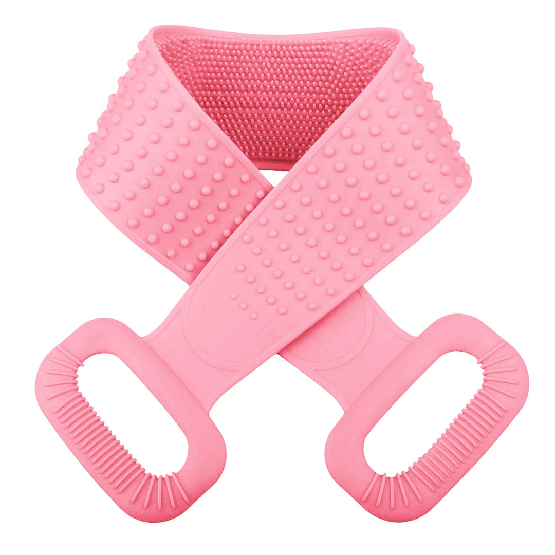Back Scrubber for Shower,30inches and 35Ã‚½ inches Two Size for Choosing Bath Body Brush Silicone Back Brush Extra Long Exfoliating Body Scrubber with Handle for Men and Women.(Pink)
