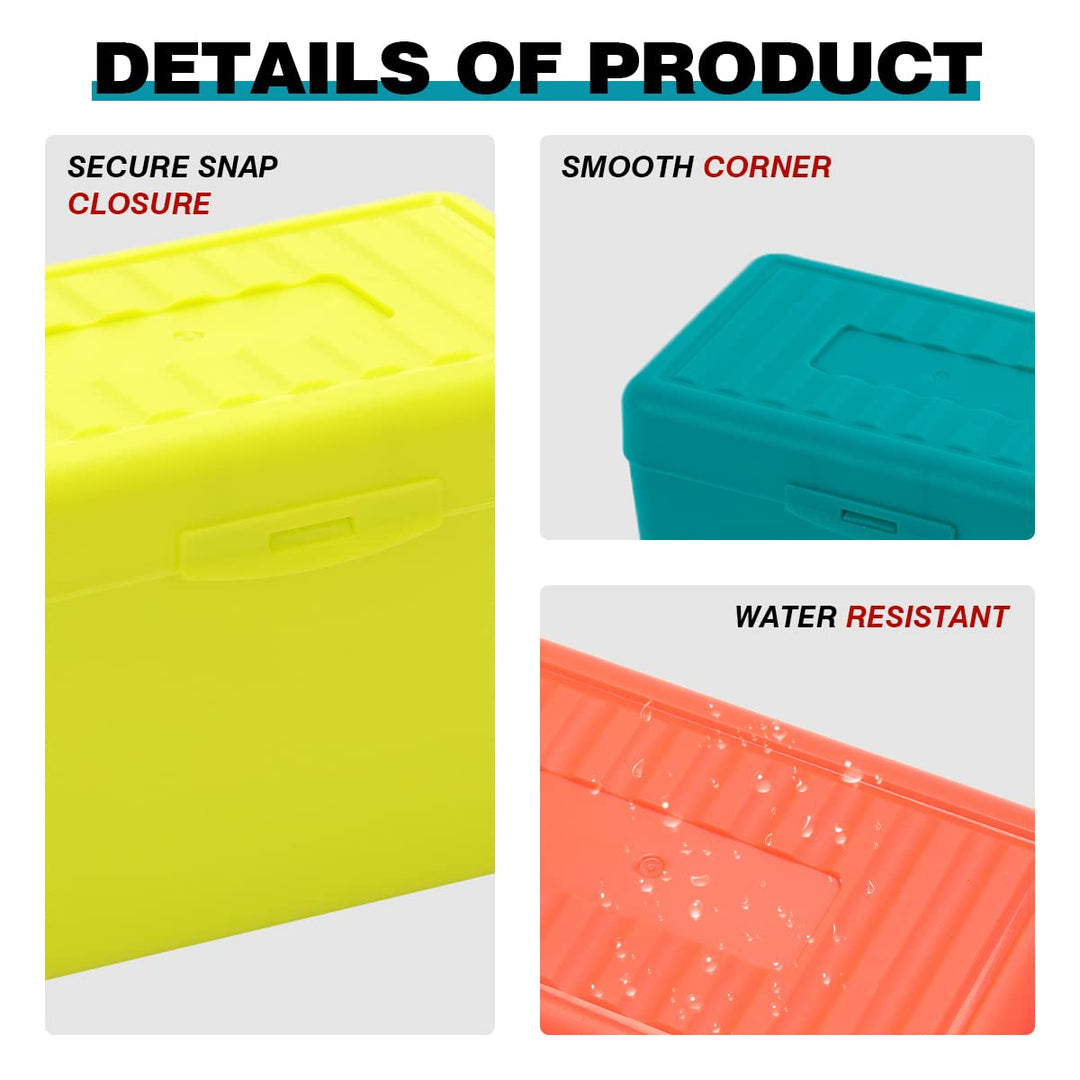 Index Card Holder 3x5, Index Card Box Organizer Case, 3x5 Flash Note Card Holder, 300 Card Capacity Box, 3 Packs (Red/Green/Yellow)