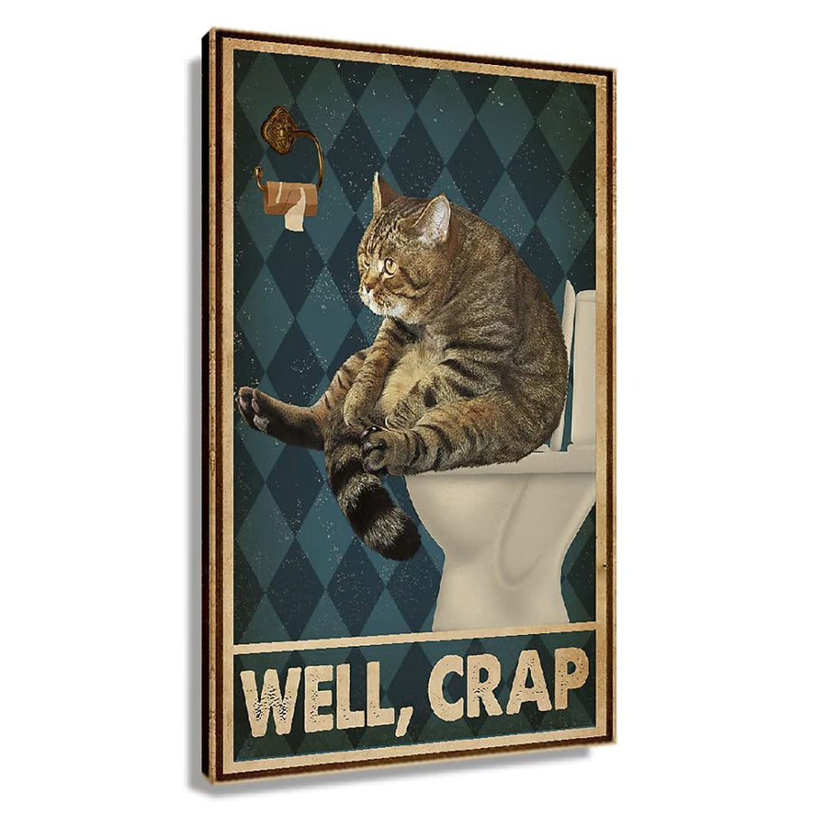 Baby Panda Poster Toilet Wall Art Sitting on Your Butt Napkin My Lady Cute Animal Painting Prints on Canvas for Rustic Bathroom Decor Unframed 12x18 inch(30x45cm)