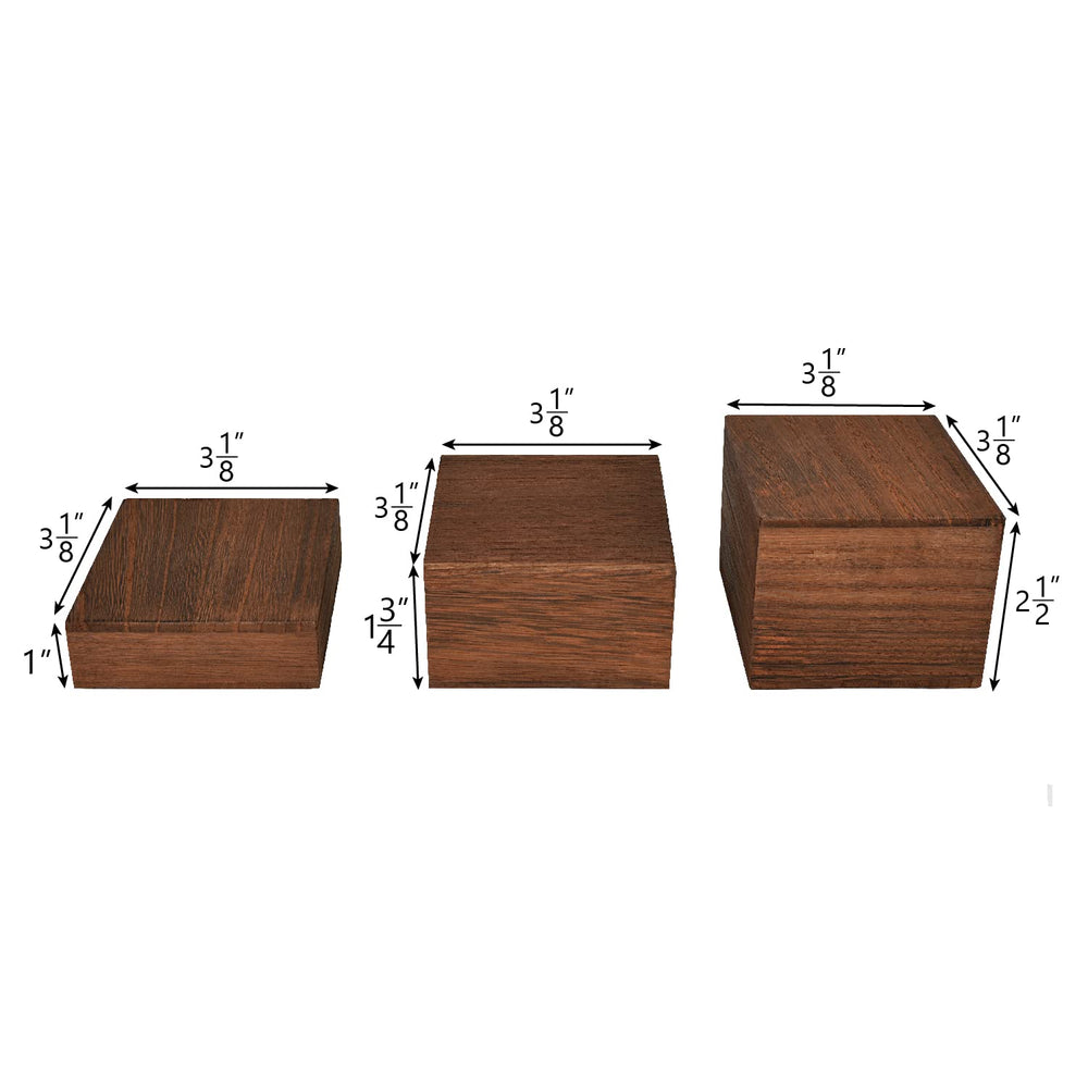 MOOCA Customizable Wooden Display Risers Set - 3 Differ