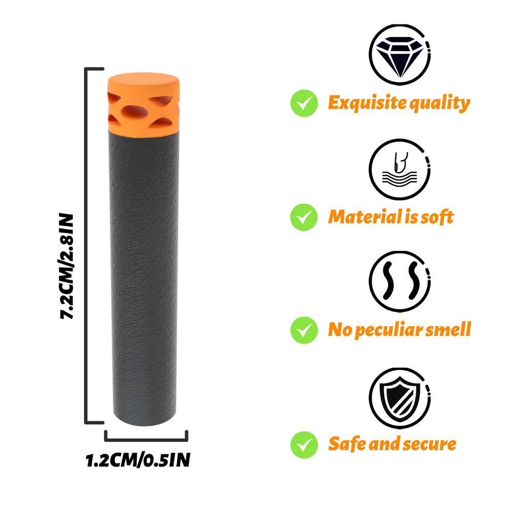 100 Pcs Waffles Darts Refill Pack Foam Bullet Compatible for NERF N-Strike Series Blaster (Black)