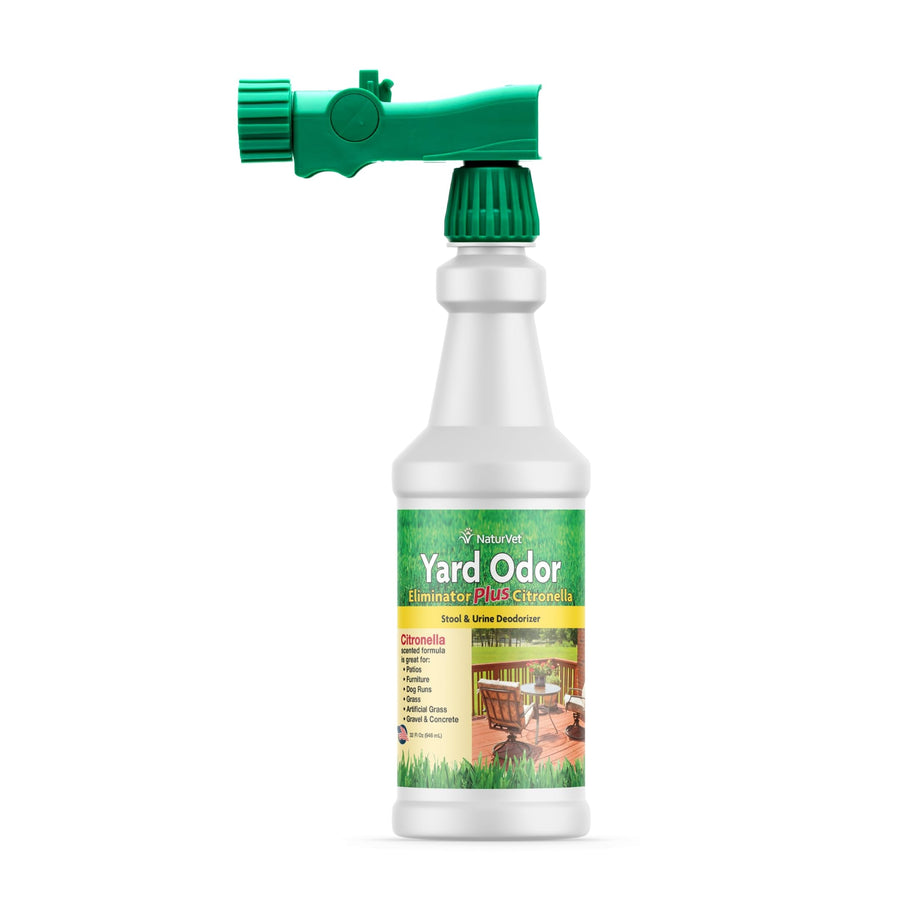 – Yard Odor Eliminator Plus Citronella Spray – Eliminate Stool and Urine Odors from Lawn and Yard – Designed for Use on Grass, Patios, Gravel, Concrete & More – 32oz with Hose Nozzle