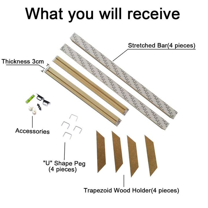 DIY Wooden Frame Kit for Oil Painting Canvas Prints Pos