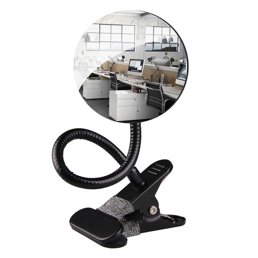 Clip On Convex Mirror, 4in Round Cubicle Corner Mirror Flexible Office Computer Security Mirror Blind Spot for Personal Privacy Safety