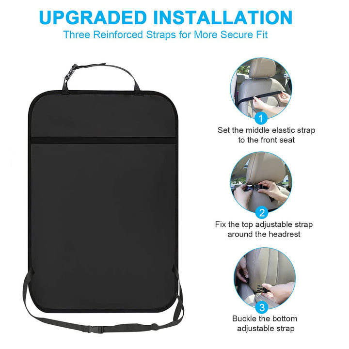 Heavy Duty Car Seat Organizer,Upgraded Backseat Car Organizer with 8 Pockets,Durable Backseat Organizer for Kids with Tablet Holder,Car Travel Accessories,Kick Mats Back Seat Protector-2 Pack