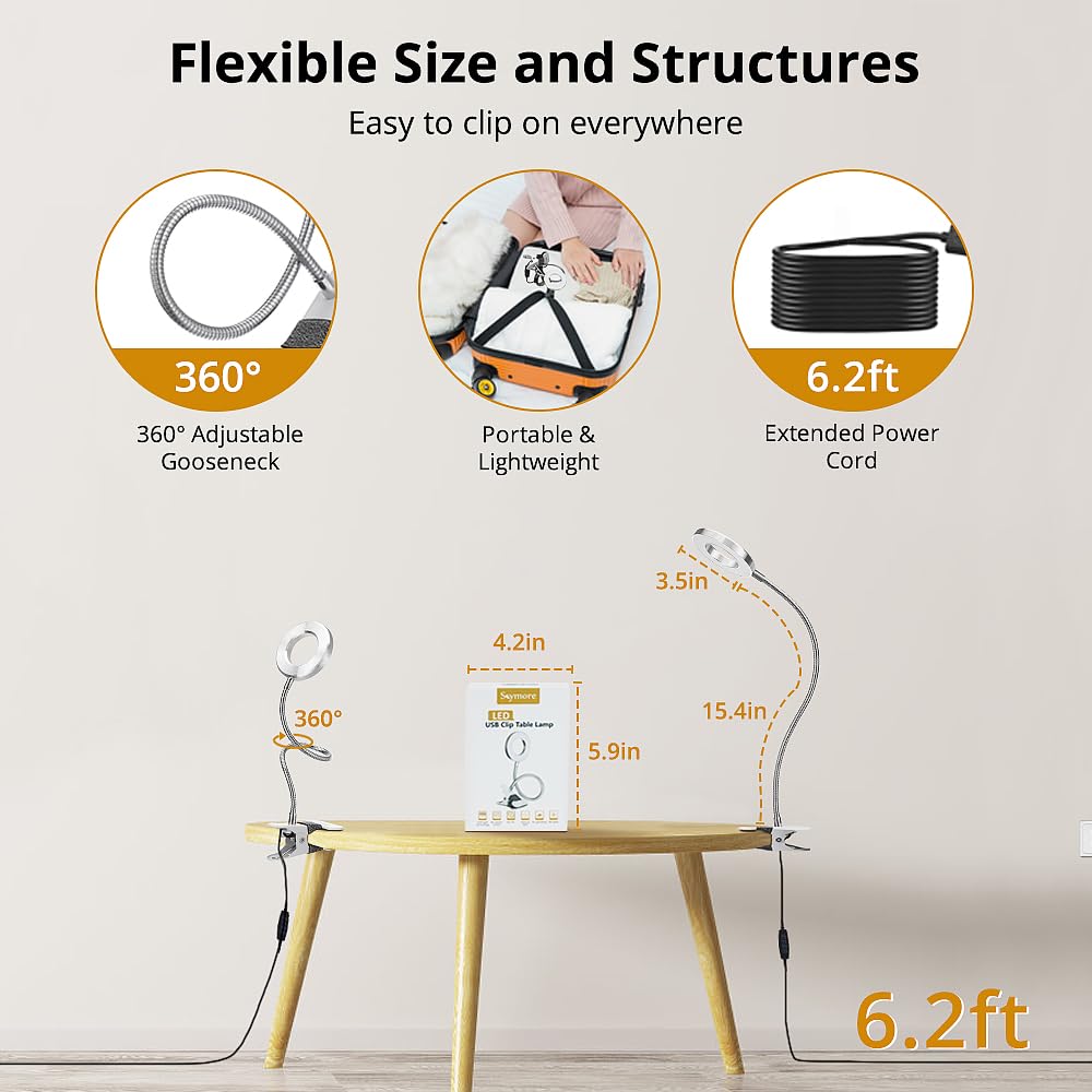 Skymore Clip on Light -3 Color Modes&amp;10 Brightn