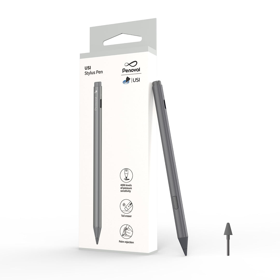USI Stylus Pen for Some Chromebook Model with Tail Eraser, 4096 Levels Pressure for Lenovo chromebook Duet, Acer Chromebook Spin 713,HP Chromebook x2 11, Spare Tip