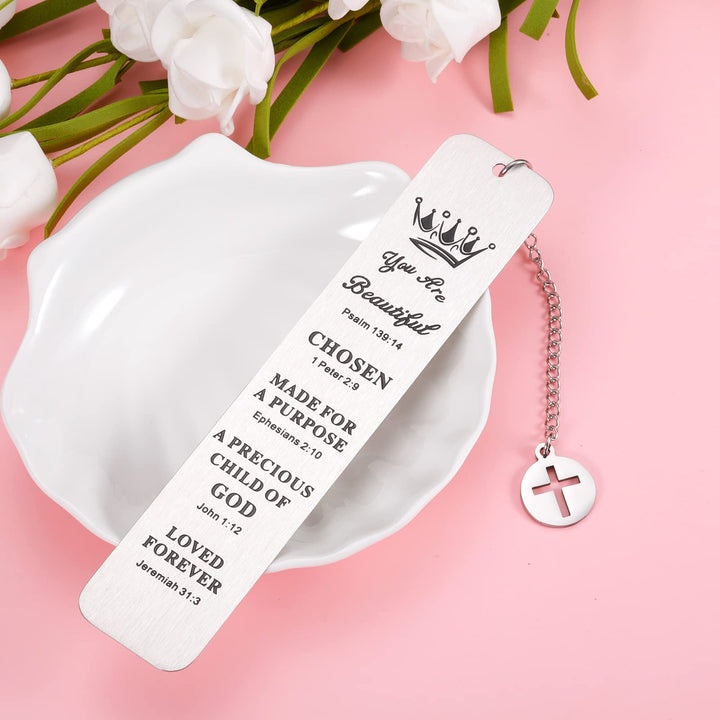 Christian Gifts for Women Girls Baptism First Communion Gifts Inspirational Bible Verse Bookmark for Book Lovers Birthday Christmas Stocking Stuffers for Daughter Sister Religious Church Bulk Gifts