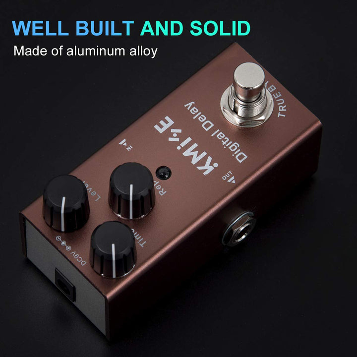 Kmise Digital Delay Electric Guitar Effects Pedal Mini Single Type DC 9V True Bypass