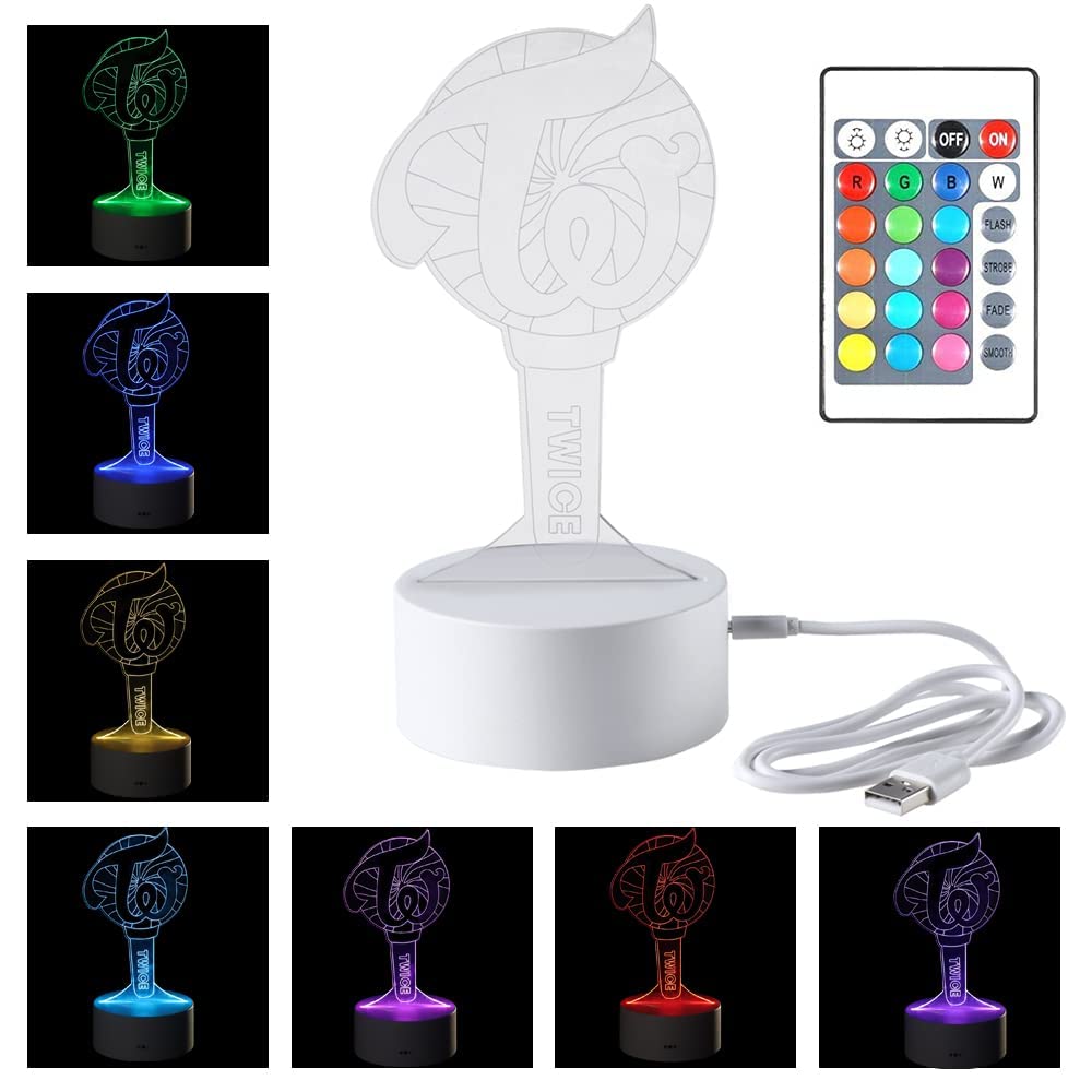 YX&ST Twice 16 Colors LED Night Light with Remote Control USB Acrylic Home Room Decoration