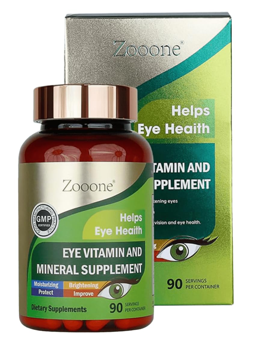 - 90pcs Lutein Eye Vitamins Supplement for Macular Health and Dry Eye, Contains Lutein, Zinc, Vitamins C/E &amp; Zeaxanthin to Support Eye Health
