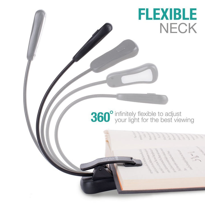 /LuminoLite Rechargeable Book Light, Reading Lights for Books in Bed, 3 Colortemperature × 3 Brightness, Clip on Book, Up to 70 Hours Lighting, Great for Readers, Travel (Black)