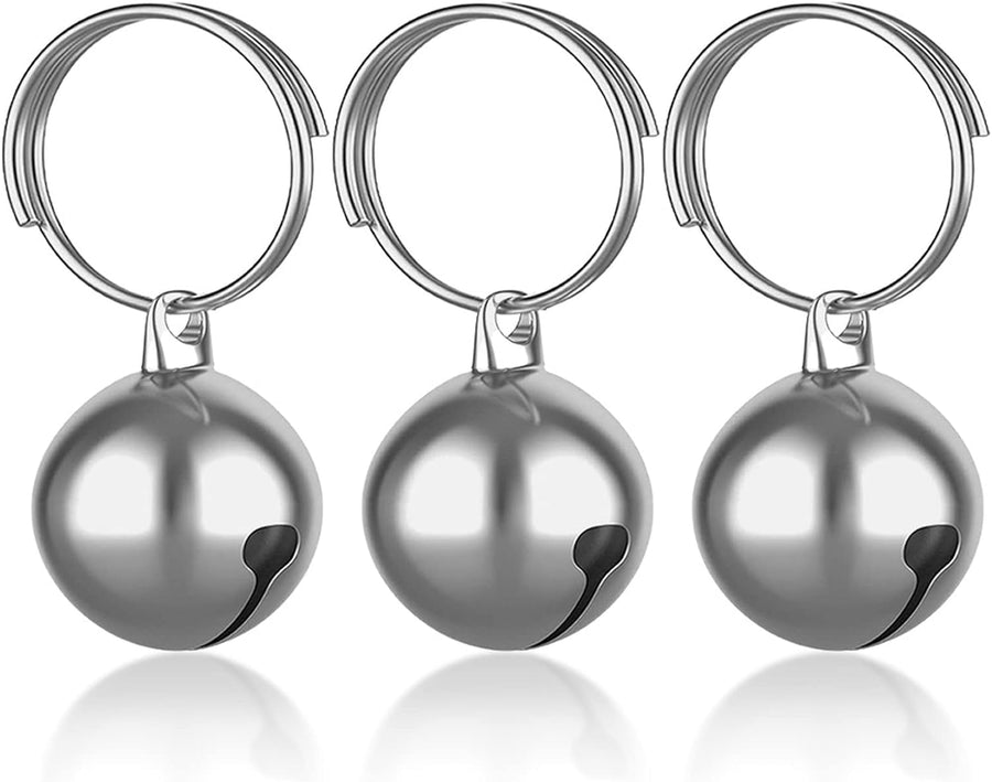 Eeejumpe Pet Products DCP45105 3-Pack Li'l Pals Round Dog Bells, 1/2-Inch, Silver