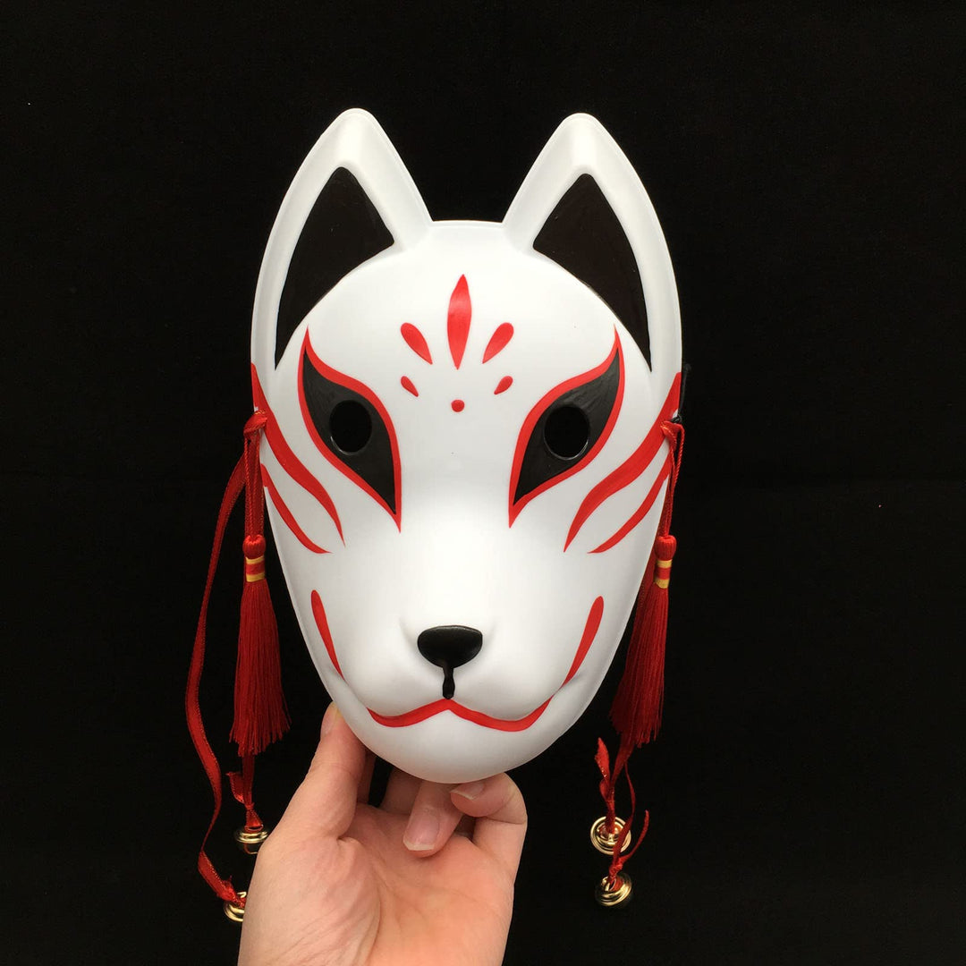 Fox Cosplay Mask for Masquerade Ball Party Halloween, Japanese Kitsune Kabuki