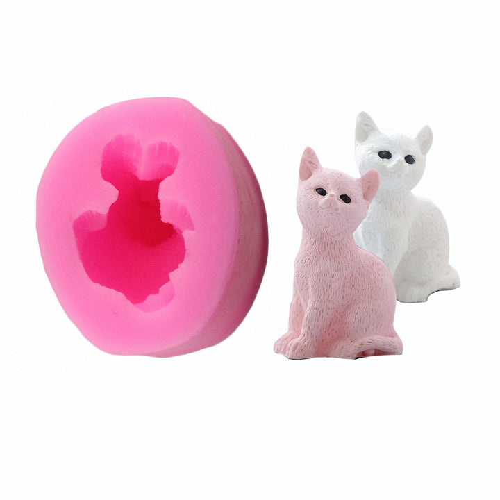 3D Kitten Candle Mold - MoldFun Small Size Cute Cat Sil