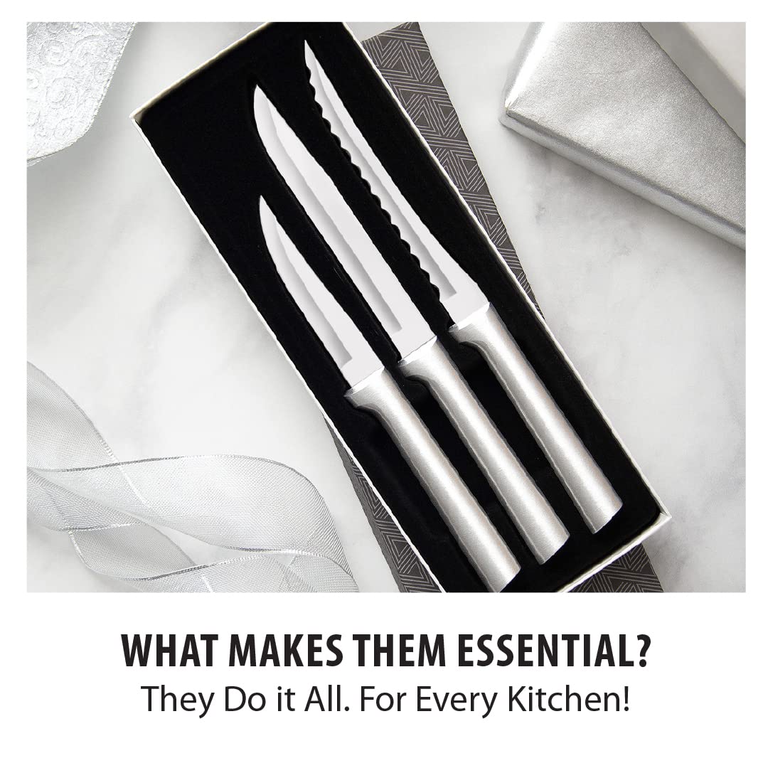 Rada Cutlery Cooking Essentials Knife Starter Gift Set ââ‚¬â€œ 3 Piece Stainless Steel Set Made in the USA