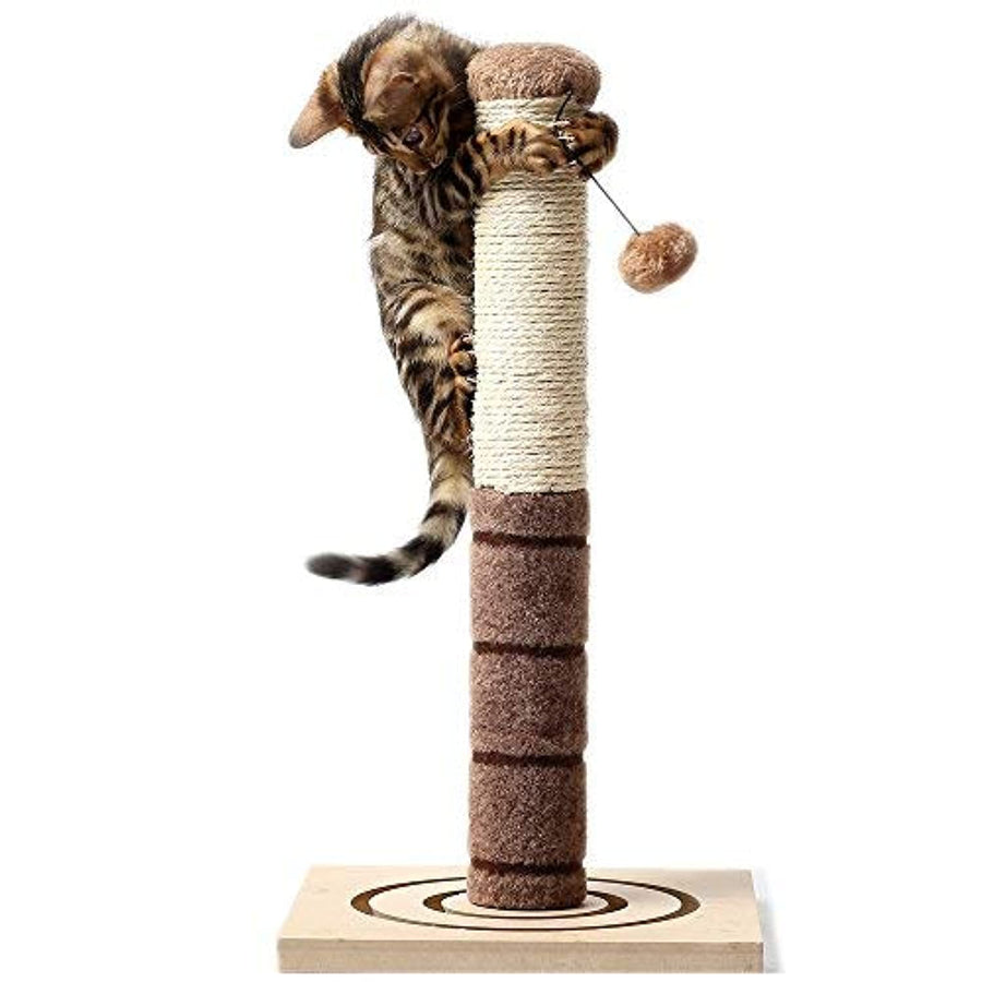 Tall Cat Scratching Post Cat Interactive Toys - Cat Scratch Post Cats Kittens - Plush Sisal Scratch Pole Cat Scratcher - 22 inches (Beige)