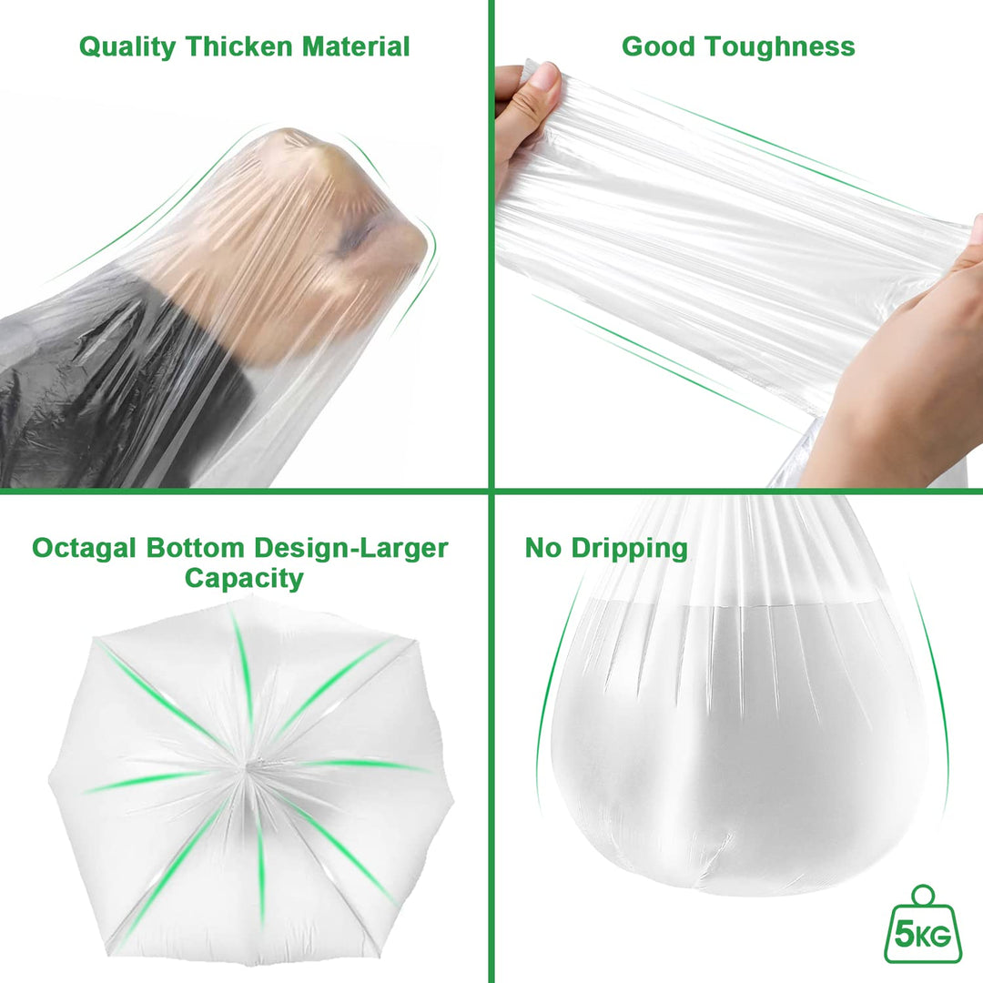 Small Trash Bags 80 Counts, Waikas Garbage Bags for Bat