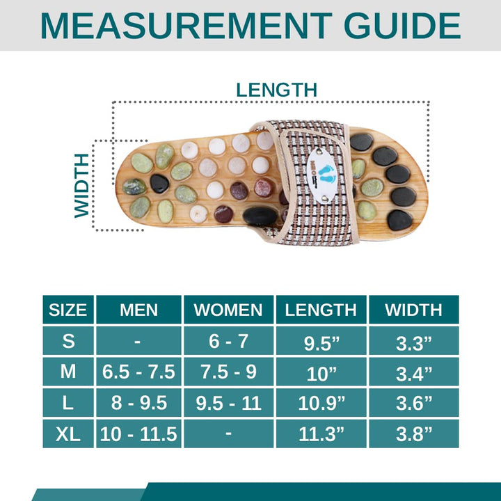 Acupressure Massage Slippers with Natural Stone, Therapeutic Reflexology Sandals for Neuropathy Acupoint Massage Shiatsu Foot Pain Relief Gifts for Wellness, Men 6.5-7 / Women 7.5-8.5 Feet Size