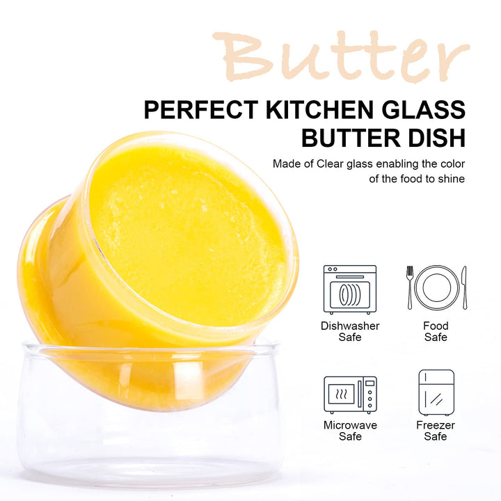 Glass Butter Keeper Crock -- French Butter Dish No More Hard Butter Perfect Spreadable Consistency, Transparent 1