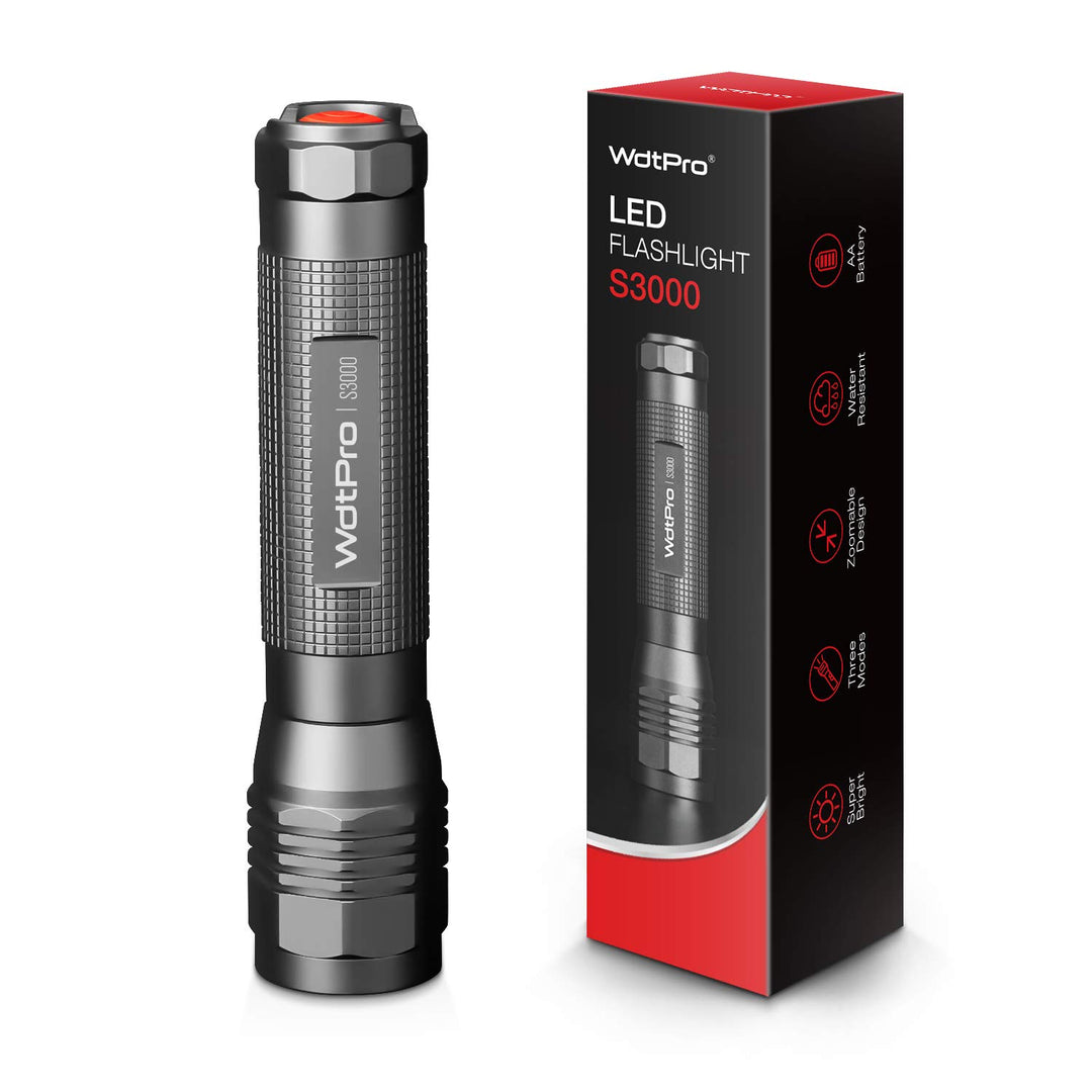 WdtPro High-Powered LED Flashlight S3000, Super Bright 