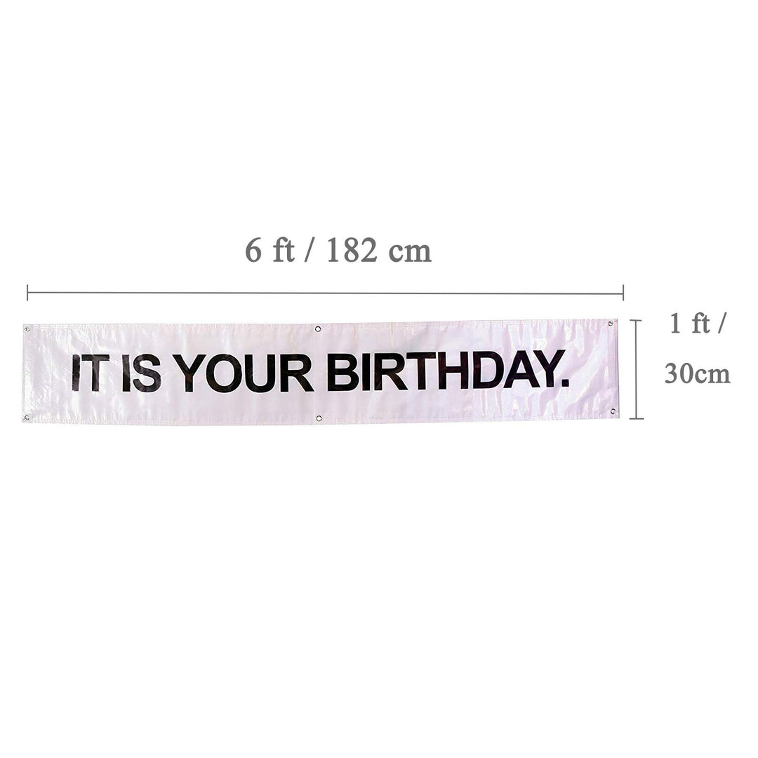 It is Your Birthday. Banner The Office Vinyl Party Banner with Metal Hanging Rings