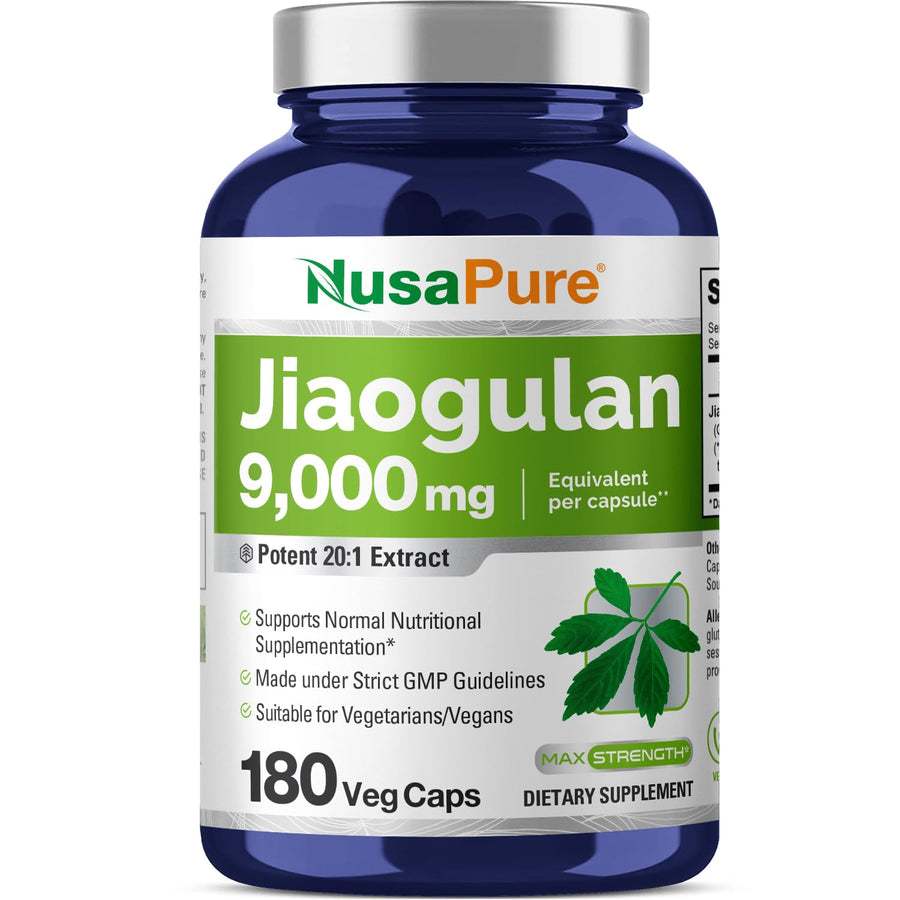 Jiaogulan 20:1 Extract, 450 mg Equivalent to 9,000mg 180 Veggie Capsules (Vegetarian, Non-GMO, Vegan) Gynostemma Pentaphyllum