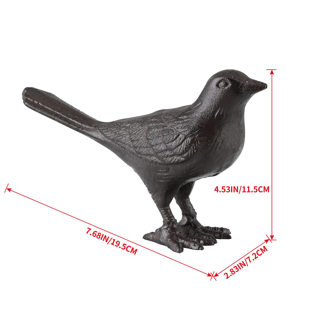 Cast Iron Bird Figurine, Bird Statues Home Decor, Decorative Dove Sculpture Ornament for Farmhouse, Shelf