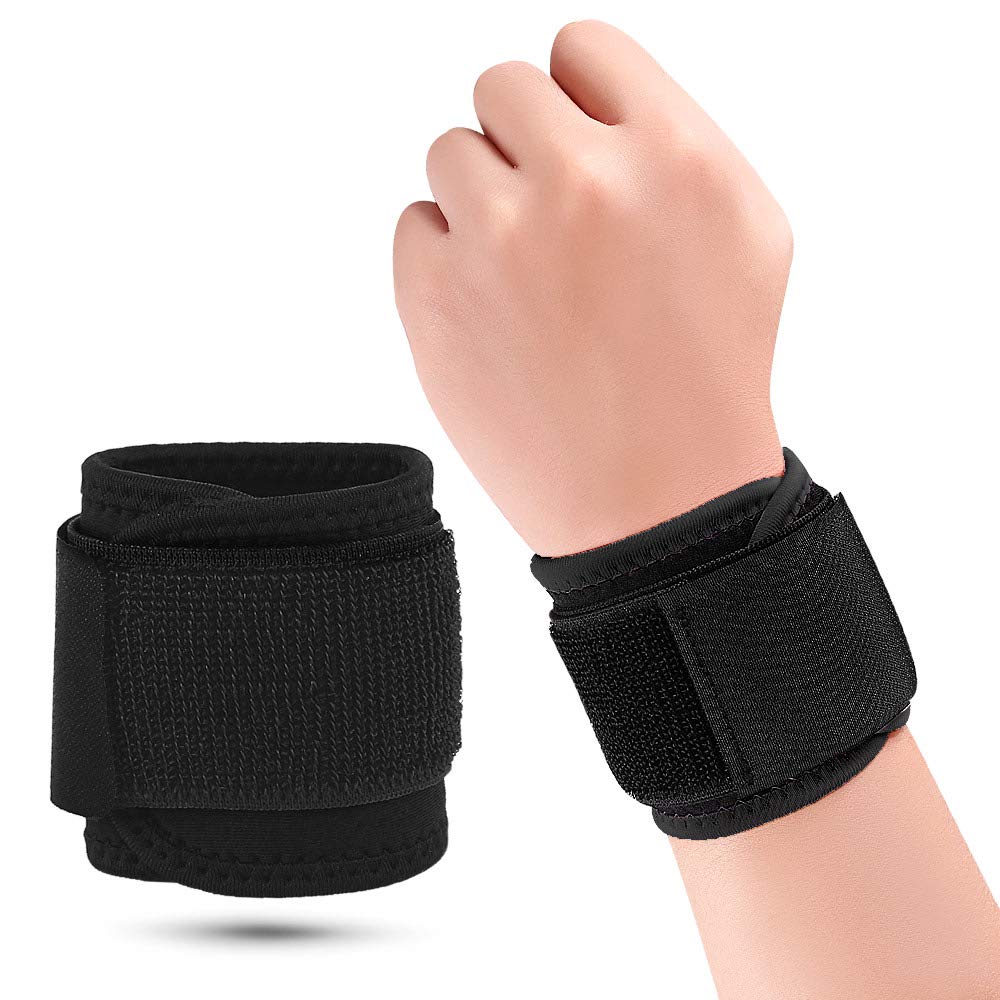 Wrist Brace Compression Wrist Strap Support Wrists forfor Men &amp; Women, Youth &amp; Elderly, Boys&amp; Girls, One Size Adjustable, Sports Wristband (Black)