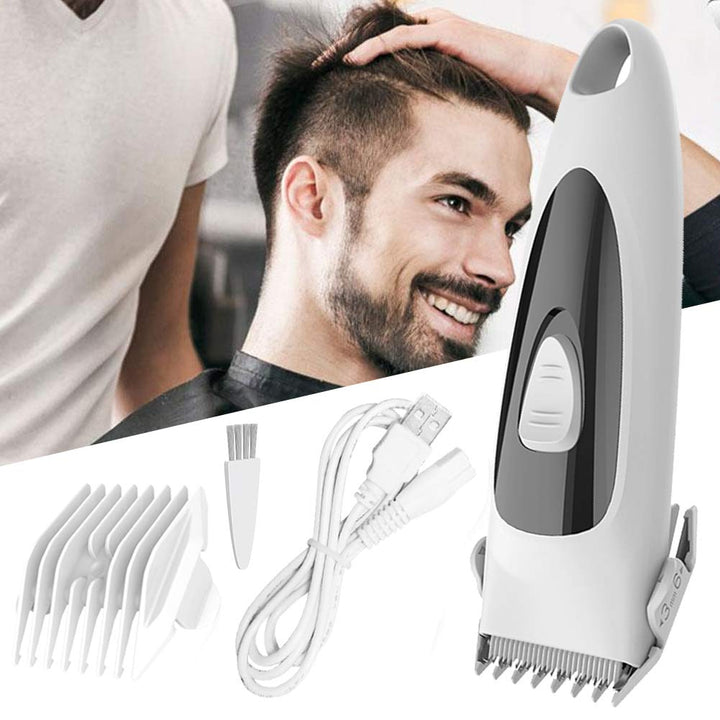 ENSSU Cordless Hair Clipper for Mens, Electric Quiet Men Hair Trimmer with Two Speeds Shifting, USB Rechargeable Waterproof Barber Hair Cutting Kit for Family Use