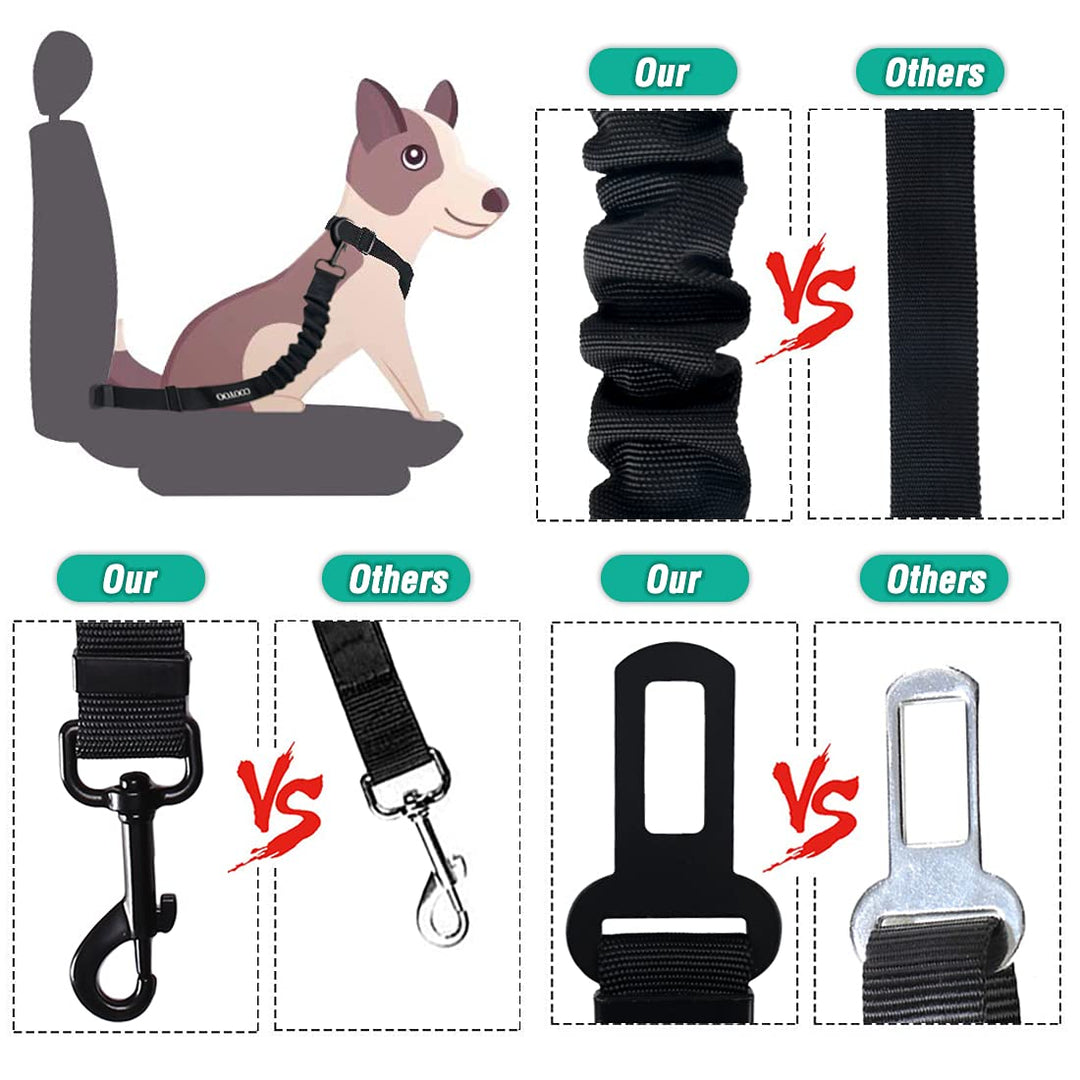 Dog Seat Belt,3 Piece Set Retractable Dog Car Harness Adjustable Dog Seat Belt for Vehicle Nylon Pet Safety Seat Belts Heavy Duty &amp; Elastic