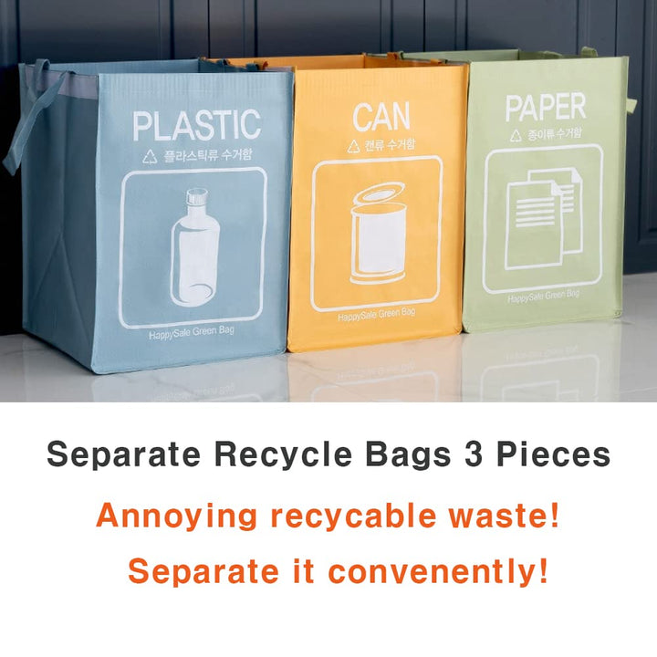 Recycle Bag Separate Recycle Bin Waterproof Waste Baskets Compartment Container