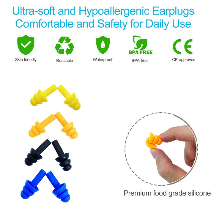 Ear Plugs for Sleeping,16 Pairs Noise Canceling Ear Plu