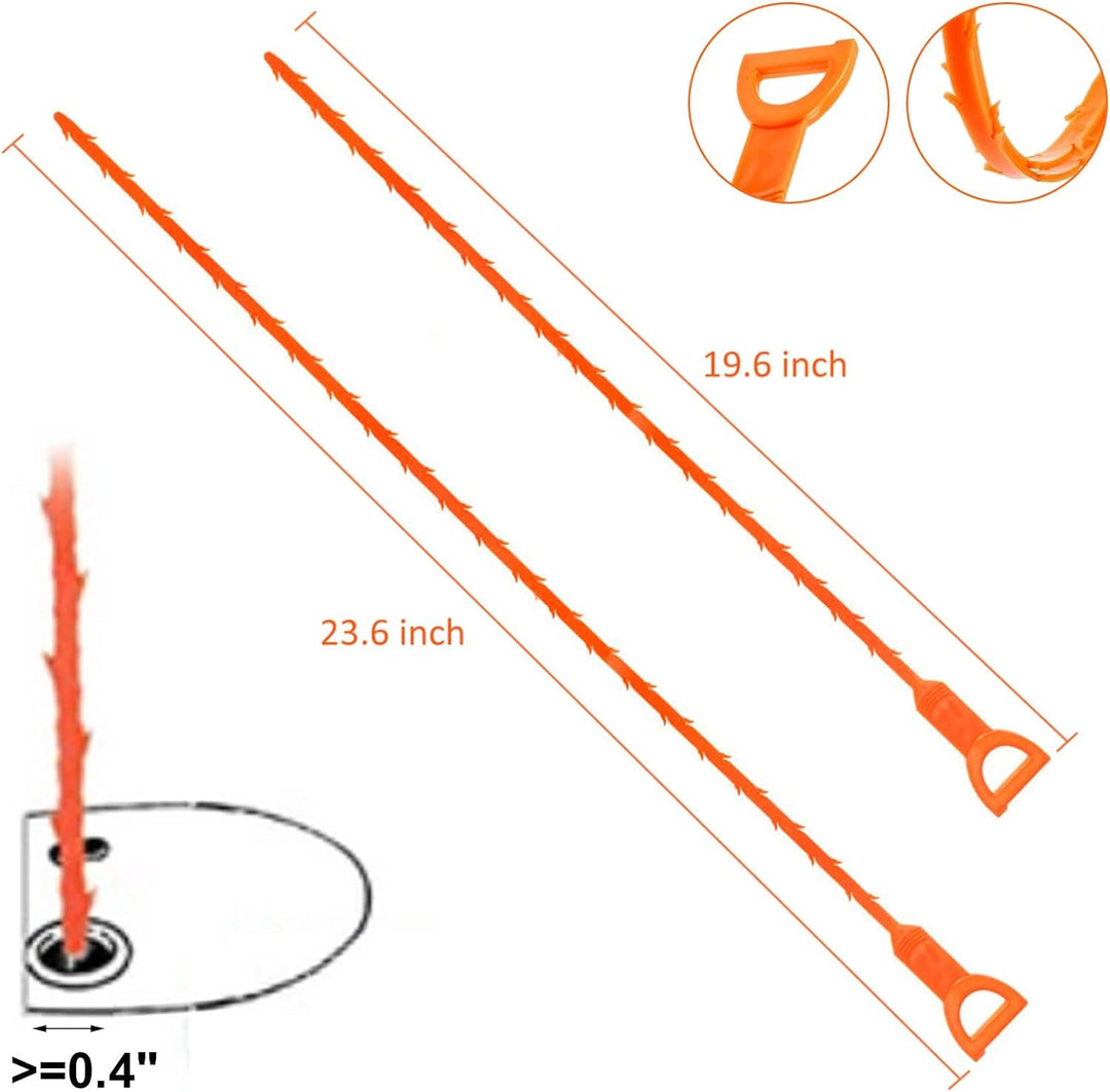 4 Pack 19.6 Inch Drain Snake Hair Drain Clog Remover Cleanina Tool (4 Pack 19.6 Inch)
