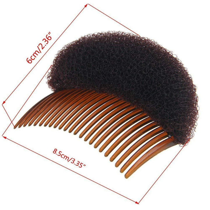 2PCS (1Black+1Brown) Bump Up Volume Hair Inserts Comb Hair Styling Tool Bumpits Bouffant Donut Bun Maker Hair Accessories