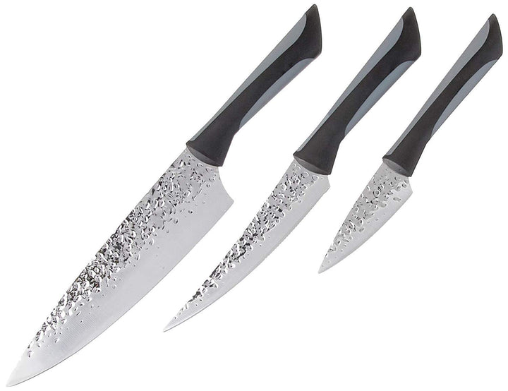 Kai PRO Luna 3 Piece Starter Knife Set, Kitchen Knife Set, Includes 8 Chef&#39;s Knife, 3.5 Paring Knife, and 6 Utility Knife, Hand-Sharpened Japanese Kitchen Knives,Silver