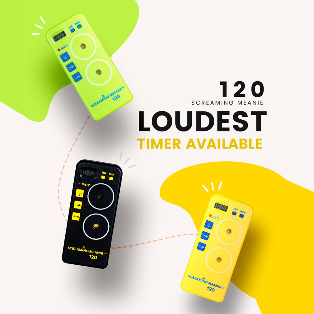 TZ-120 Extremely Loud Alarm Timer, Multi-Purpose Timer with 2 Sound Levels Perfect for Heavy Sleepers, Truckers, or Travelers (Battery Not Included) - Assorted Colors