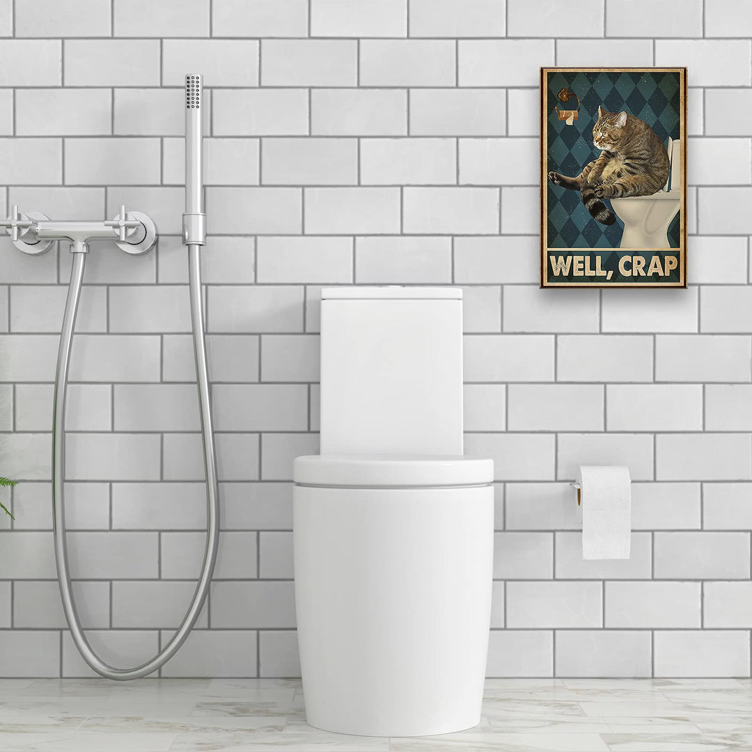 Baby Panda Poster Toilet Wall Art Sitting on Your Butt Napkin My Lady Cute Animal Painting Prints on Canvas for Rustic Bathroom Decor Unframed 12x18 inch(30x45cm)